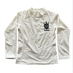 Coastalista XL unisex kids long sleeve Rashguard Swim Top White Georgia raglan